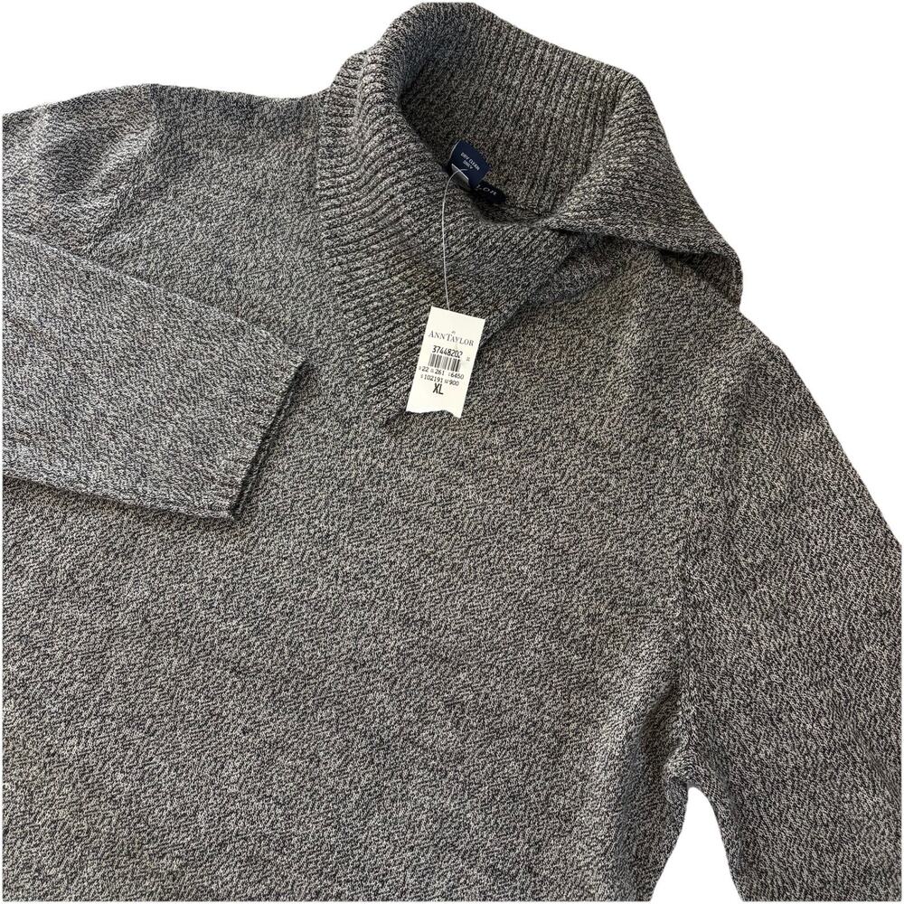 Ann Taylor Women's Gray 100% Italian Extra Fine Wool Sweater Cowl/Turtleneck XL